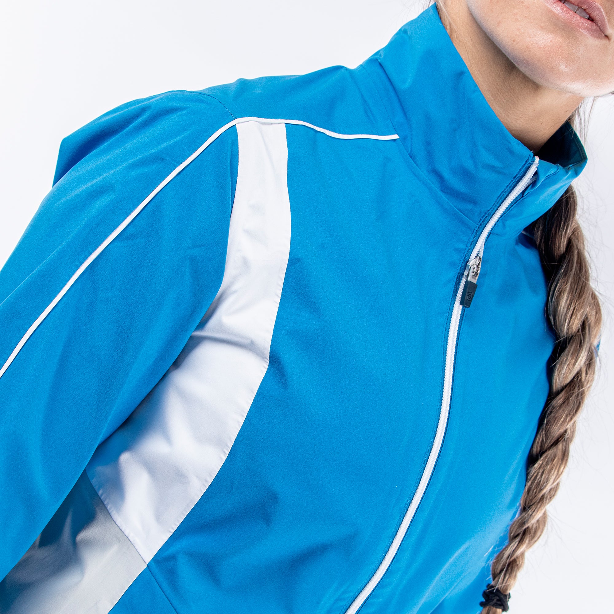 Galvin Green Ally Paclite Gore-Tex Ladies Waterproof Golf Jacket Blue/Cool Grey/White
